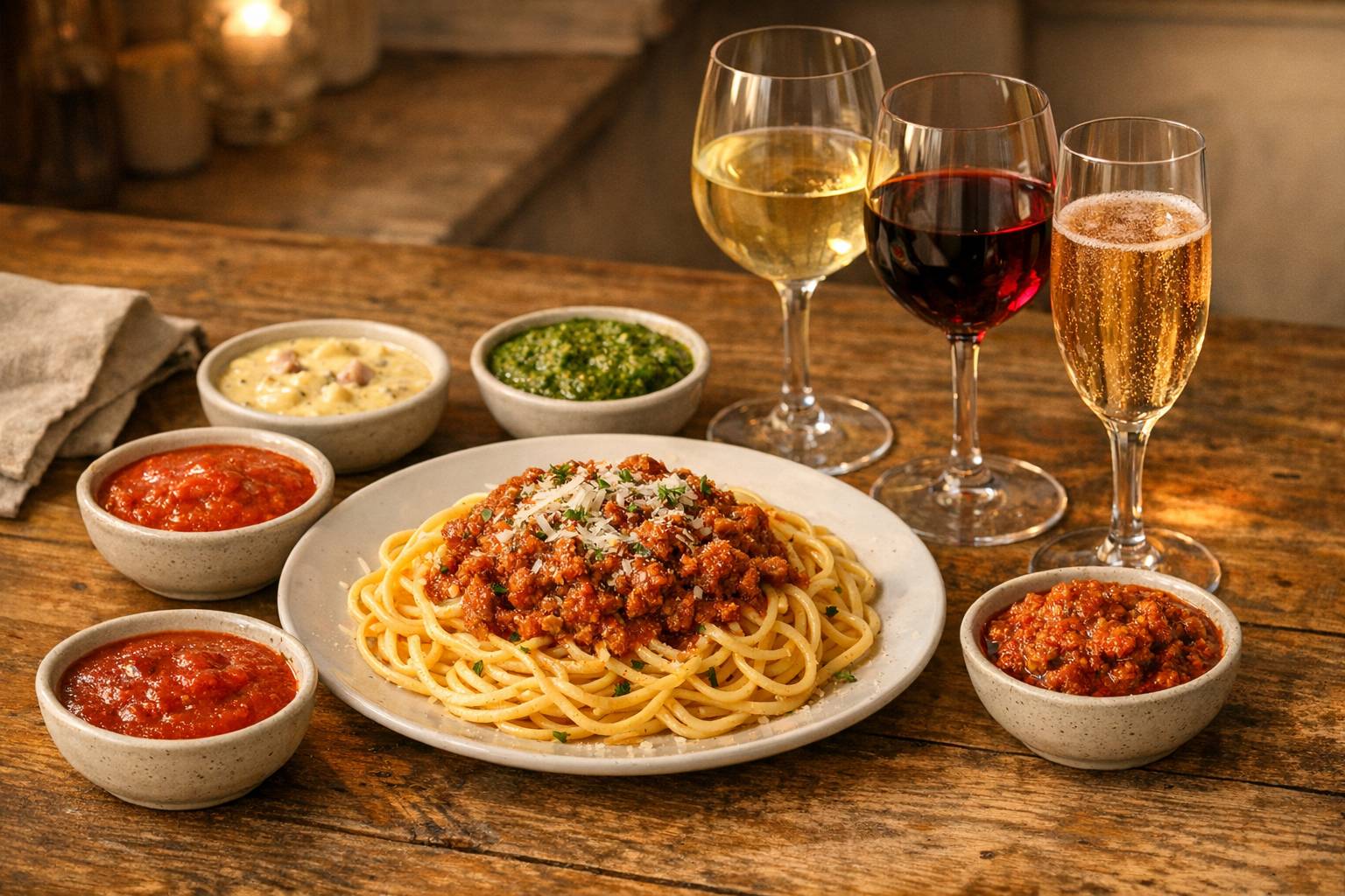 Qué vino va mejor con pasta y salsas: maridajes para carbonara, pesto, boloñesa y más